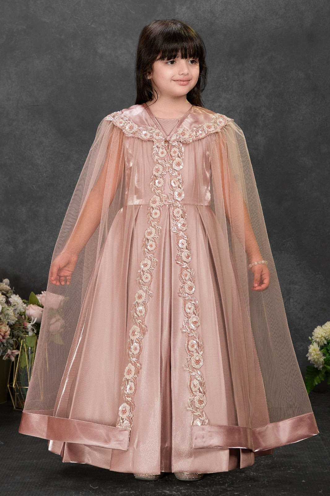 pink dress teen Luxury Flower Lace Ombre Pink Junior-Teen Dress As Picture main image 0