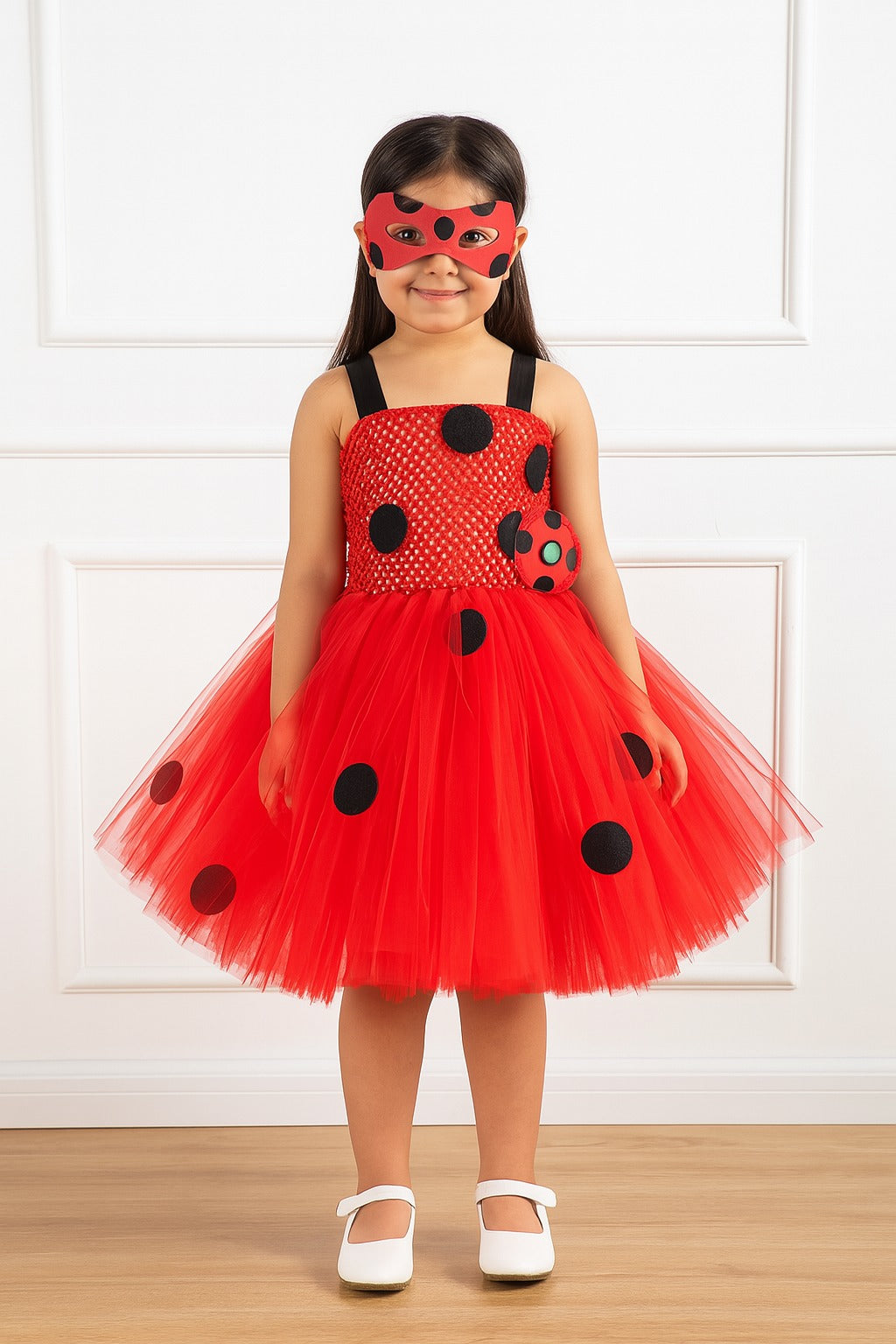 Ladybug Costume Dress for Girls with Mask