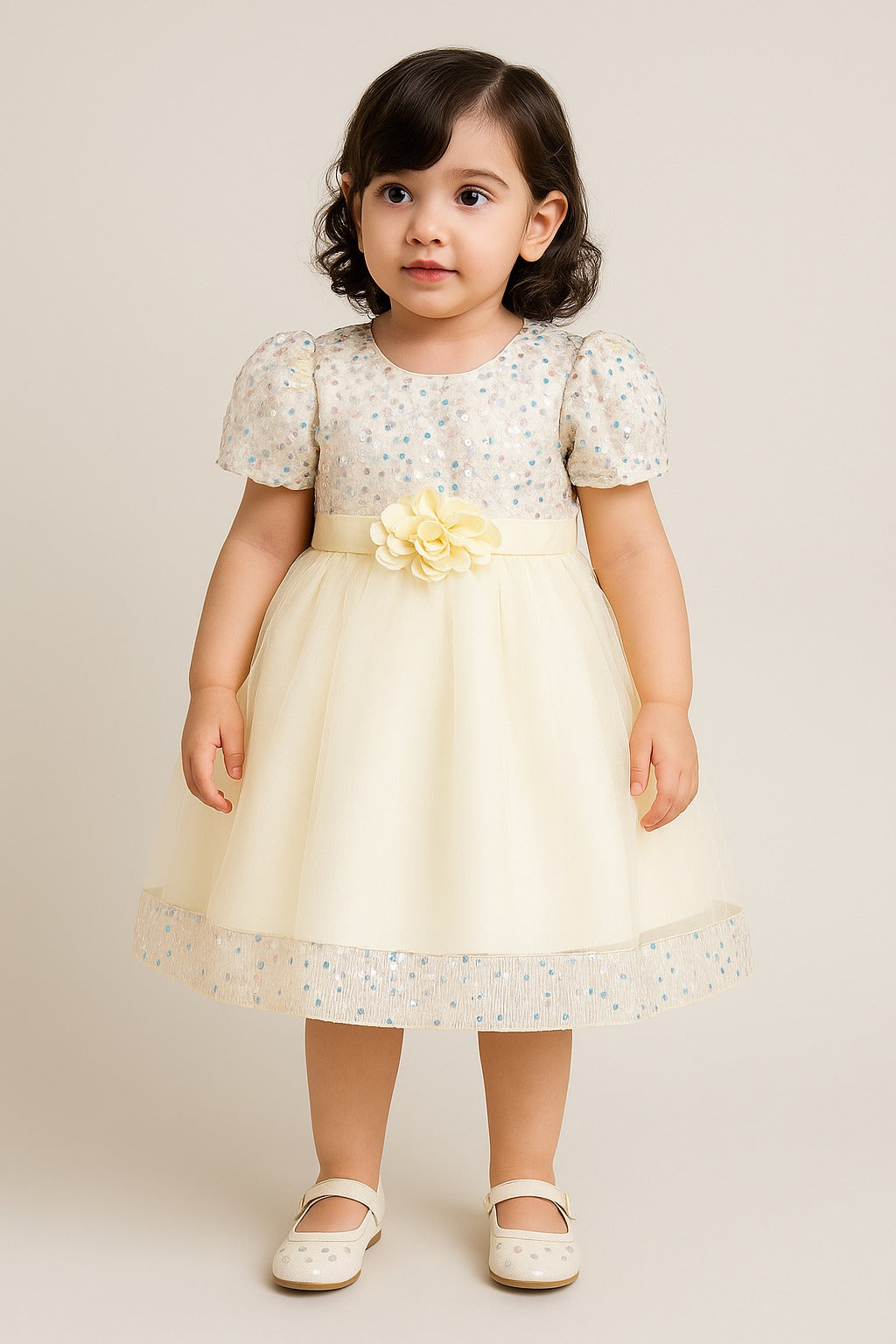 Cream Sequin Party Dress for Baby Girls Elegant Occasion Wear Inayah Fashion Cream Sequin Party Dress for Baby Girls Elegant Occasion Wear Inayah Fashion