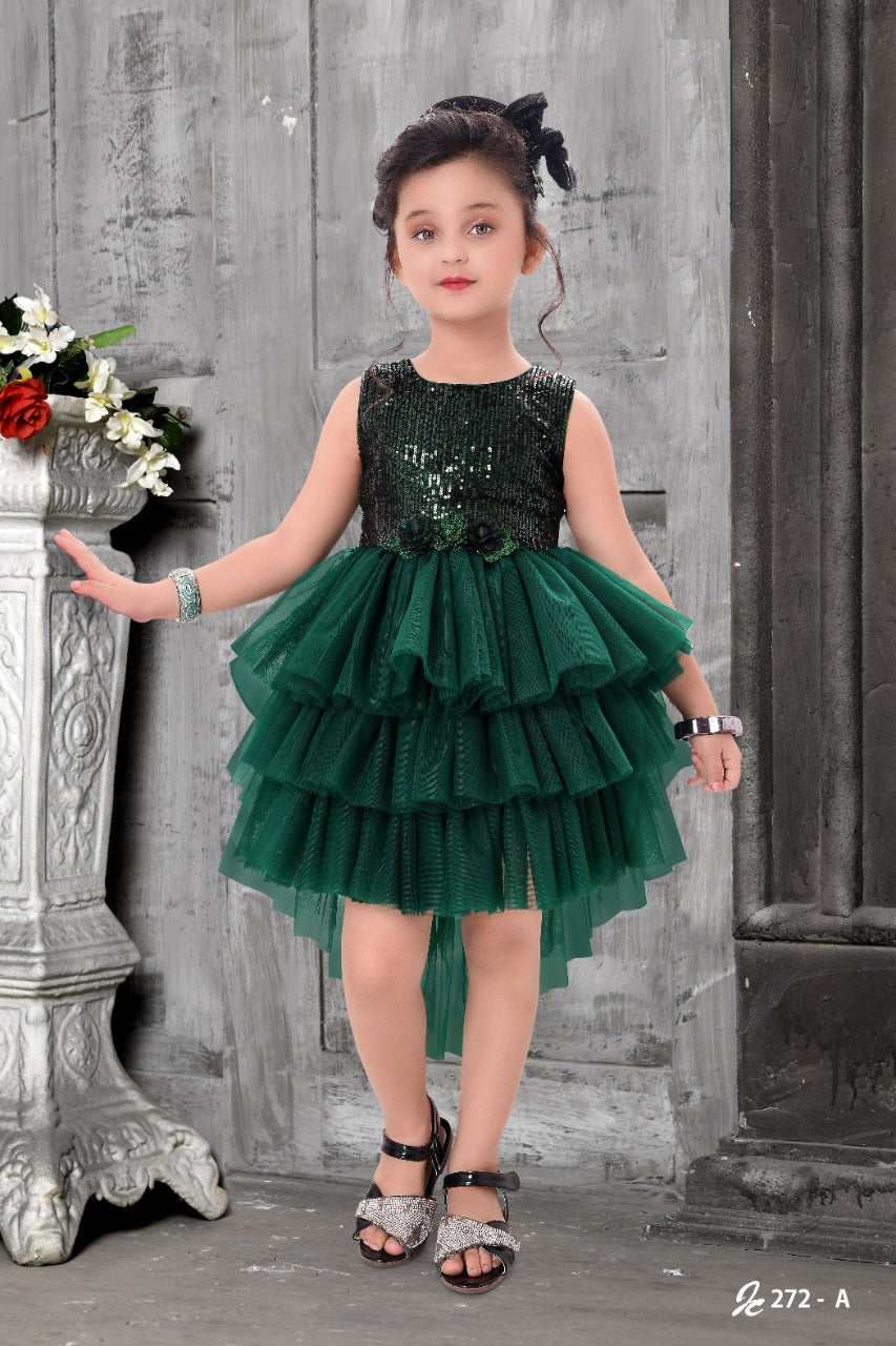 Elegant Party Occassion Dark green Full Dress - Inayah Fashion