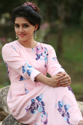 Soft pink floral maxi dress for women with long sleeves – additional view