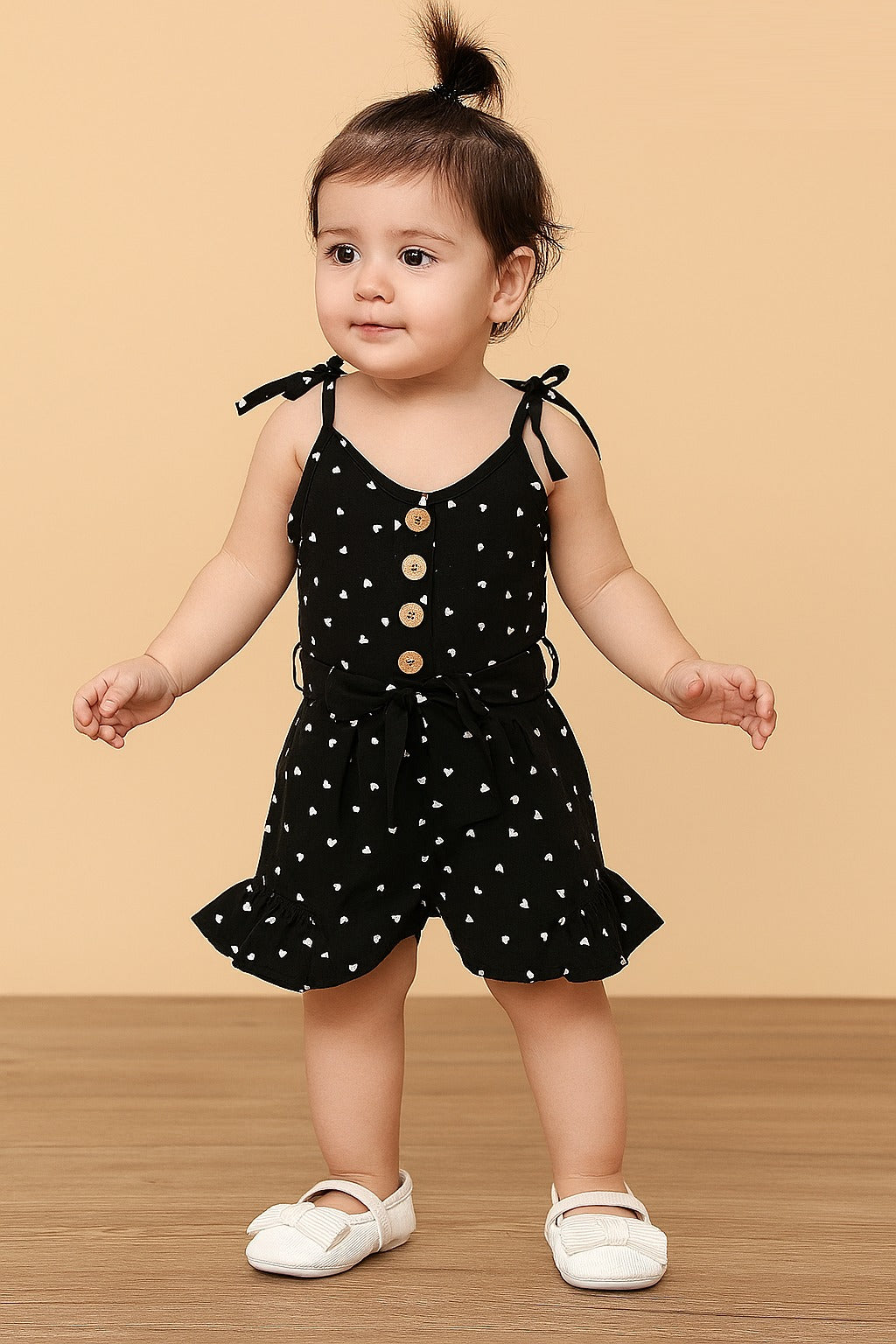 Casual Occassion Black Colour Heart Printed Baba Suit - Inayah Fashion