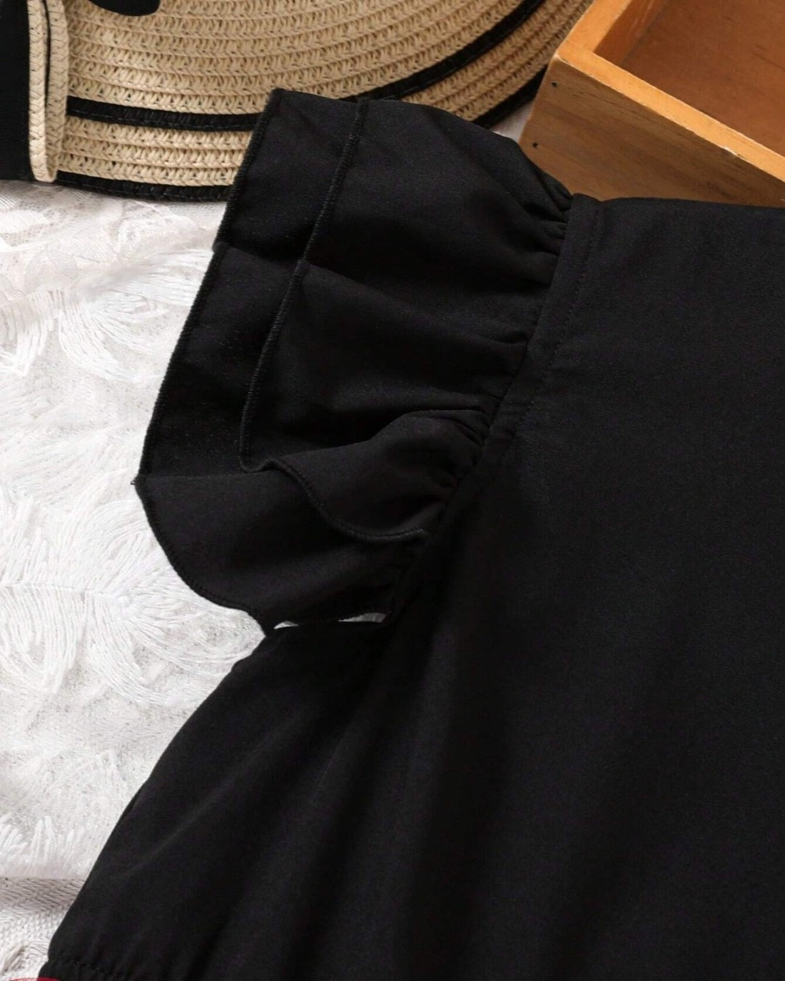 Adorable Black and Red Heart Mesh Dress for Girls - Inayah Fashion