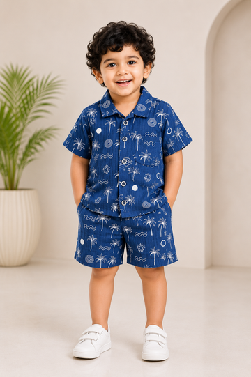 Ocean Breeze Printed Co-Ord Set for Baby Boys
