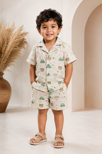 Little Explorer Printed Co-Ord Set for Baby Boys