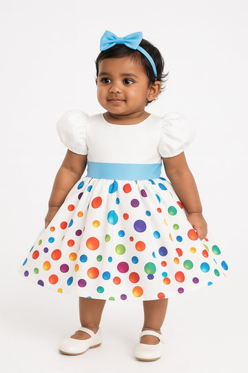 Pastel floral print flower girl party dress for girls