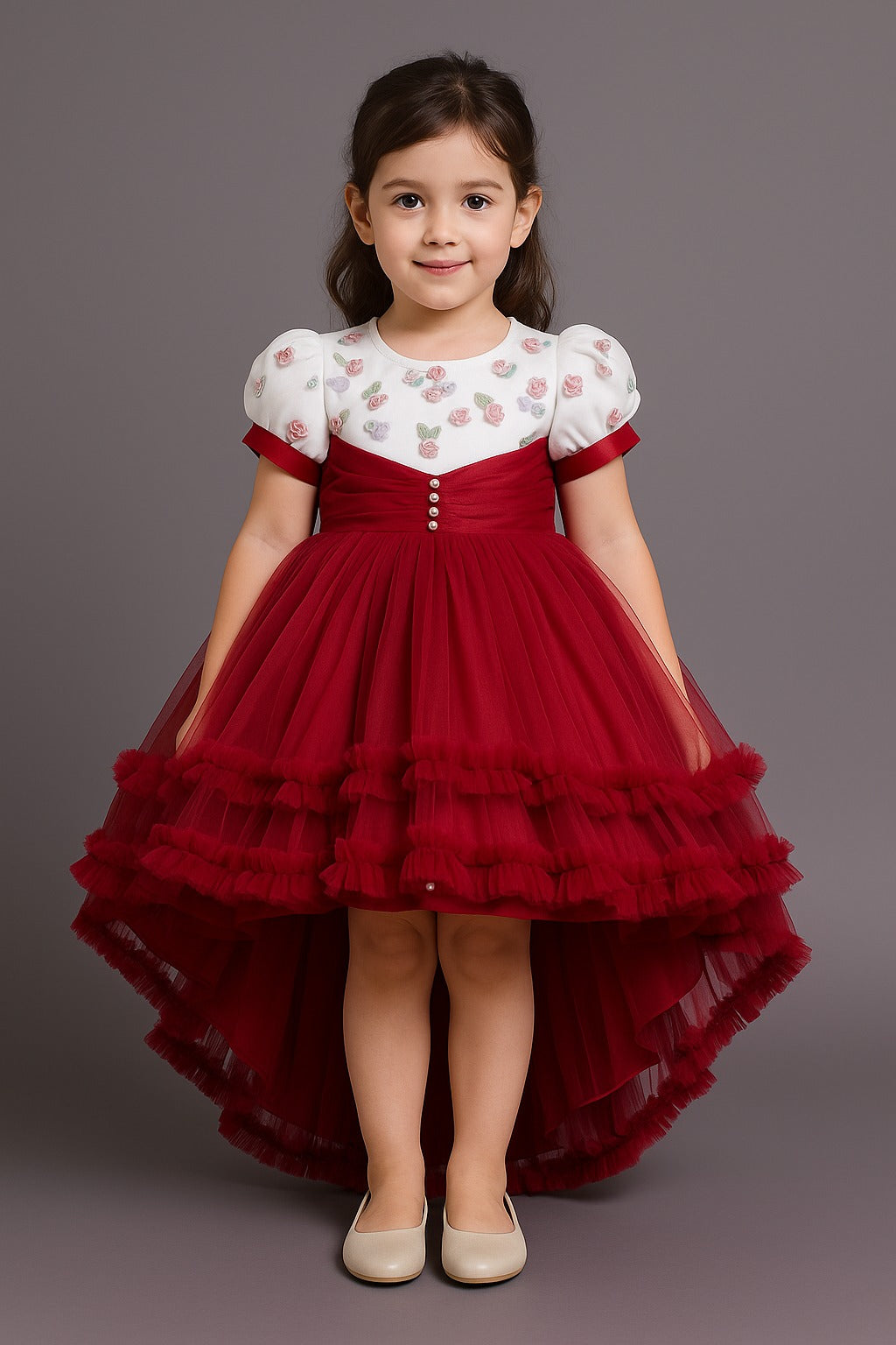 Ruby Rose Embellished Princess Gown - Inayah Fashion