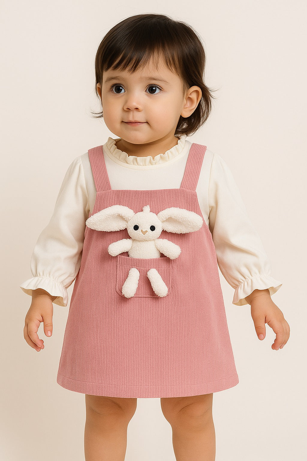 Adorable Teddy Bear Suspender Dress for Toddler - Inayah Fashion