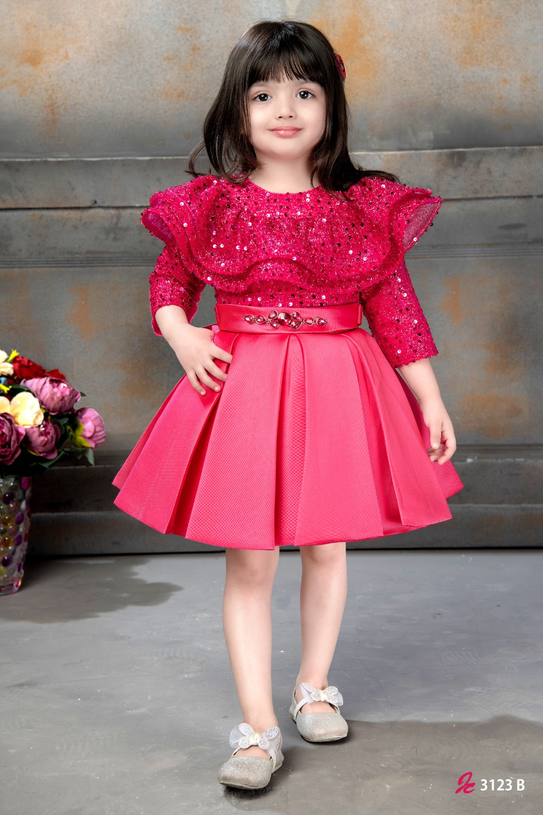 Rani Pink Elegant Partywear Occassion Dress - Inayah Fashion