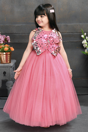 Enchanting Blossom Pink Wedding Gown For Kids - Inayah Fashion