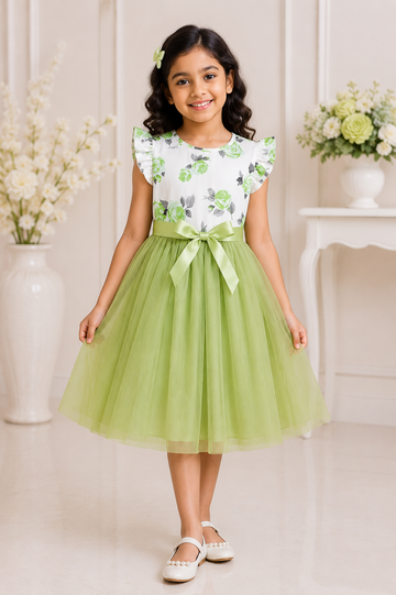 Mint Rose Princess Party Dress with Matching Accessories