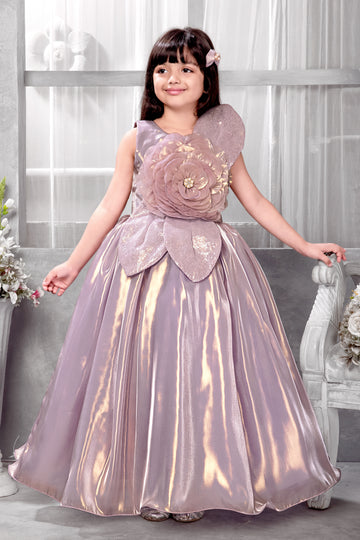 Girls Lavender Bloom Party Gown-Birthday dress for girls
