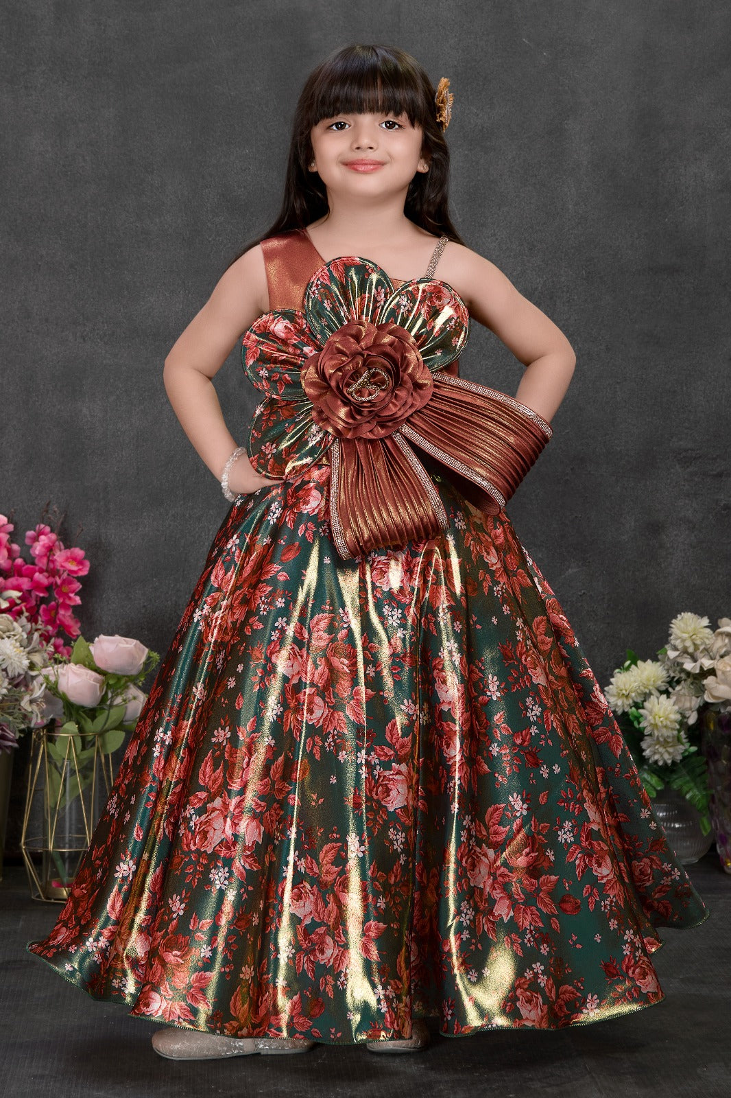 birthday indian dress Indian Party Dress For Kids Online In Blackred, Birthday Dress For Girls  Online main image 0