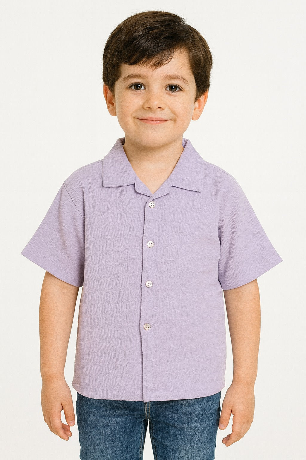 Boys Lavender Half Sleeve Shirt Stylish Casual and Party Wear - Inayah Fashion