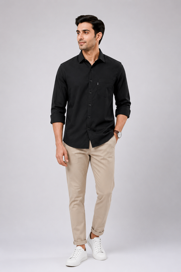 Men's Classic Black Casual Shirt