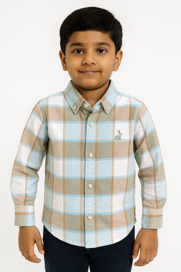Boys Checked Full Sleeve Shirt Stylish Casual and Party Wear Shirt - Inayah Fashion