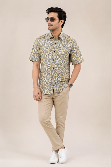 Men's Premium Geometric Print Casual Shirt
