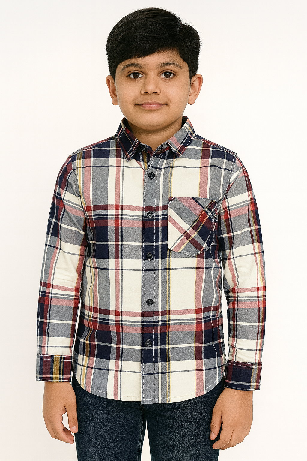 Boys Multicolor Checked Full Sleeve Shirt Stylish Casual and Party Wear Shirt - Inayah Fashion