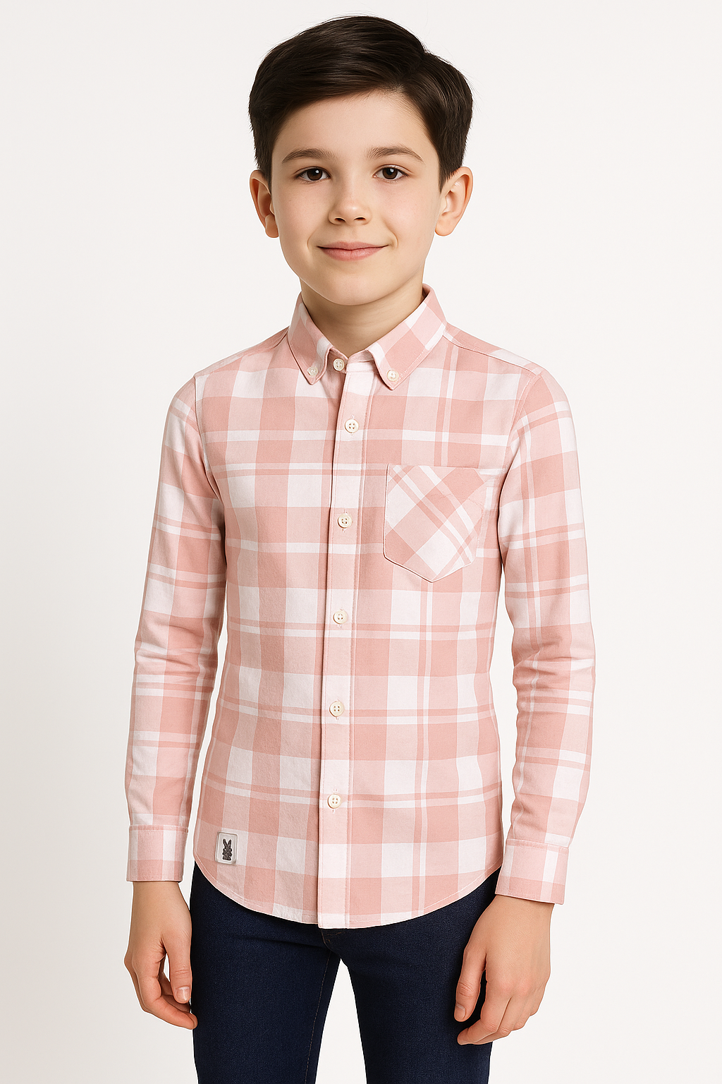 Pink & White Checked Full Sleeve Shirt - Inayah Fashion