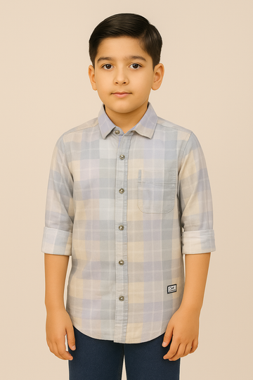 Pastel Checkered Cotton Shirt for Boys