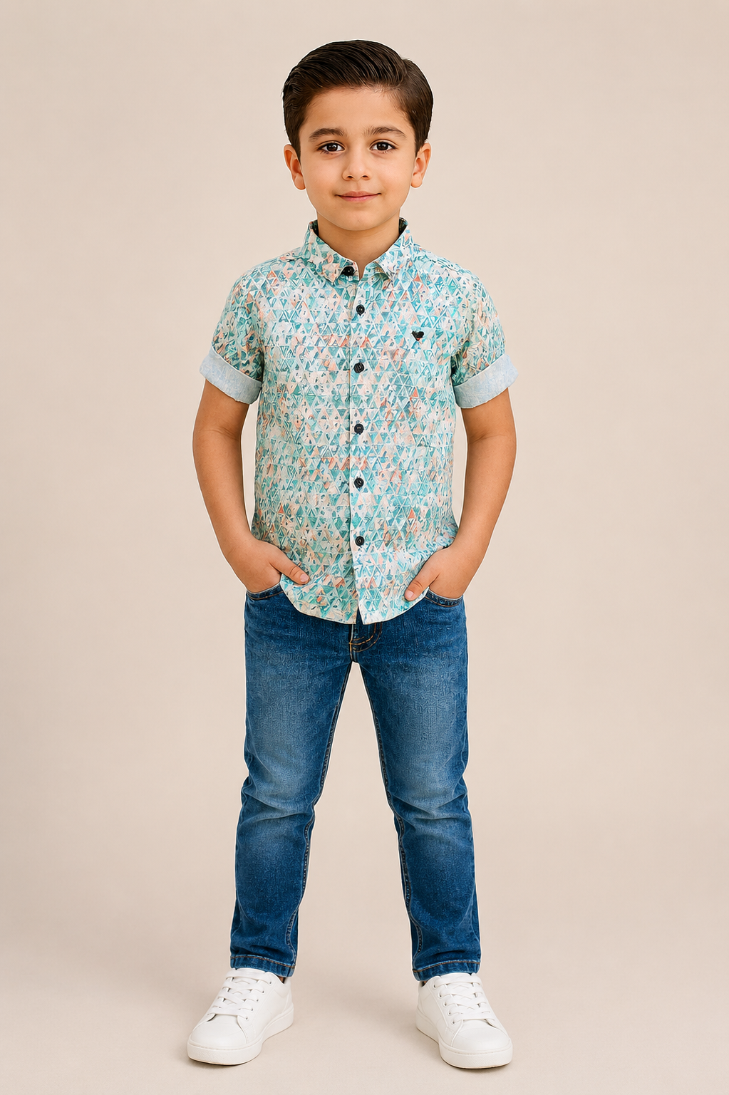 Boys printed half-sleeve casual and party wear shirt