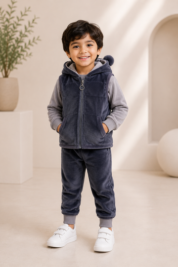 Boys Navy Blue Winter Hooded Co-Ord Set