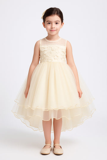 Elegant Off-White Sleeveless Mid Thigh Length Dress - Inayah Fashion