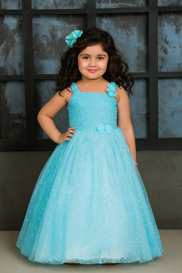 Blue Party Wear Long Dress for Girls - Inayah Fashion