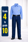 Navy blue pinafore and trouser school uniform fabric – additional view