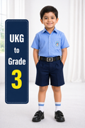 Navy blue pinafore and trouser school uniform fabric – additional view