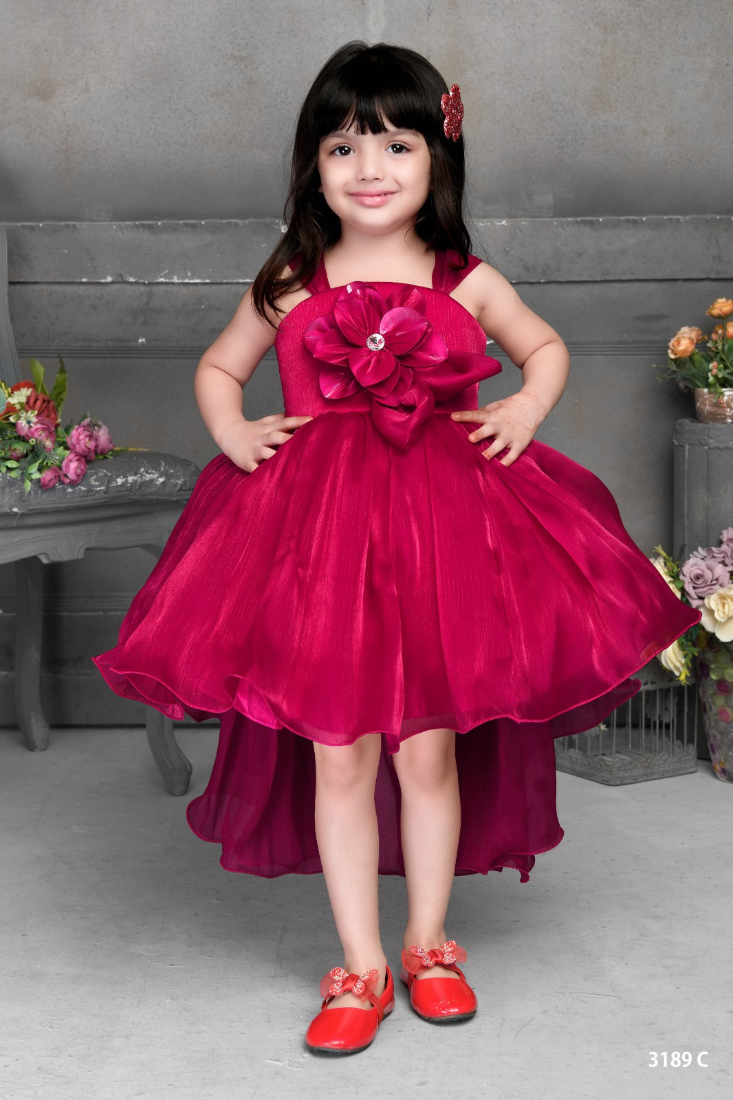 Elegant Multi Layered Party wear Applique Sleeveless Party Dress - Inayah Fashion