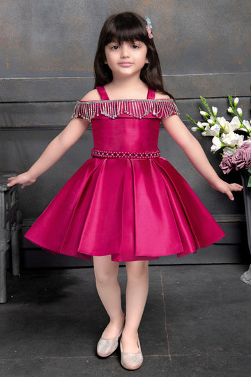 Ruby Radiance Off-Shoulder Party Dress - Inayah Fashion