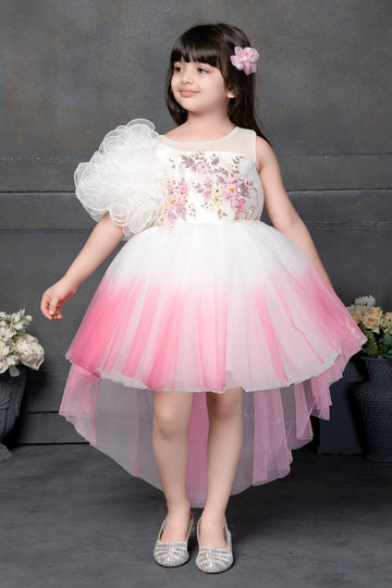 Pink Ombre High-Low Party Dress for Girls - Inayah Fashion