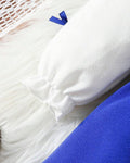 Royal blue layered baby girl dress with white full-sleeve ruffled top – additional view