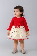 Elegant Solid Red Embroidery Applique Party Dress - Inayah Fashion
