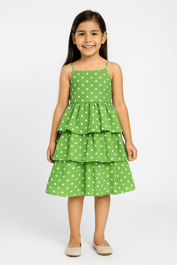 Polka Dot Summer Ruffle Dress – Green & Gorgeous! - Inayah Fashion
